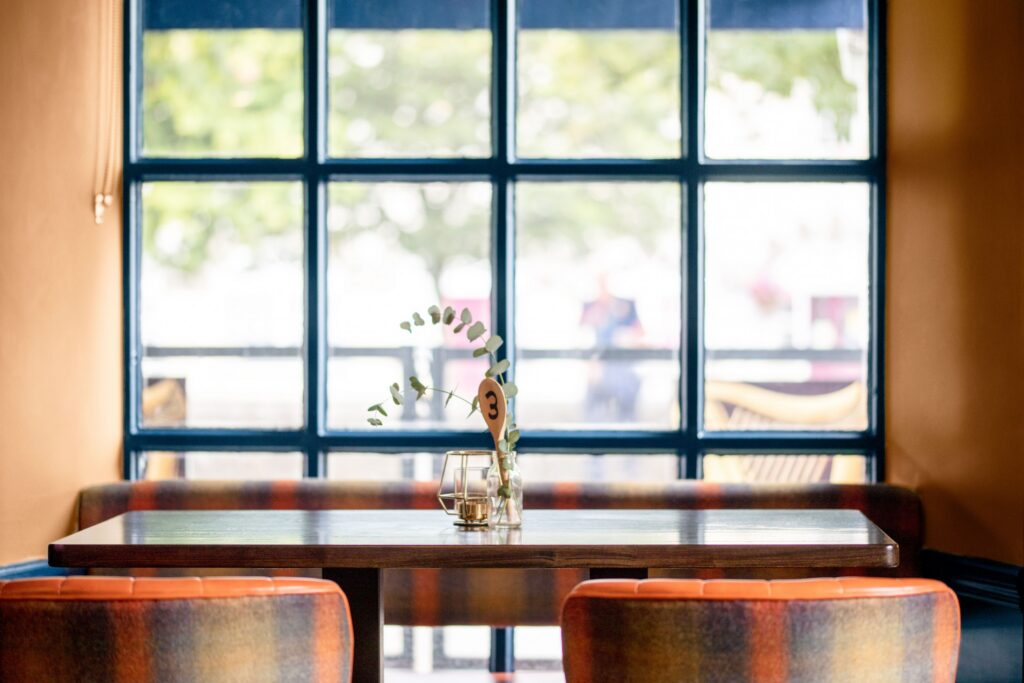 0487-scaled (1) Interior fabric and soft furnishing project, The West Bar and Restaurant Mayo, luxury upholstered seating by The Design Barn, fabric showroom Galway