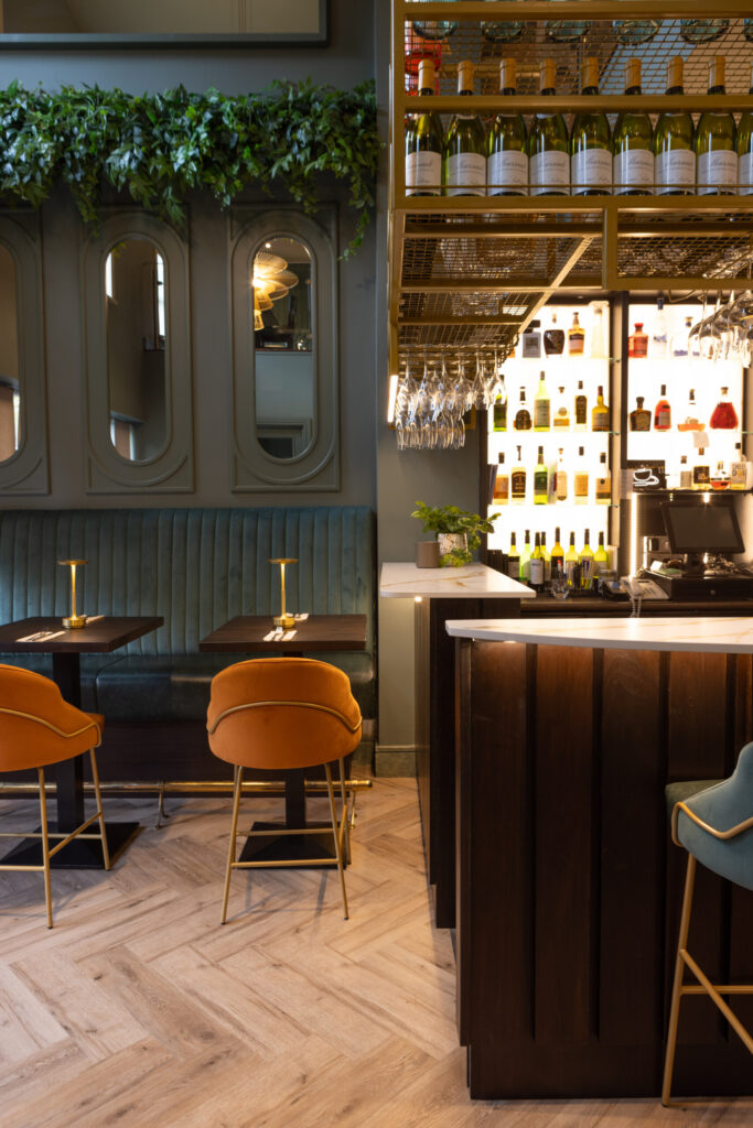 IMG_5388-scaled Luxury upholstered bar stools and interior fabrics, The Peppermill Bar and Restaurant Nenagh Tipperary, interior project by The Design Barn, Galway
