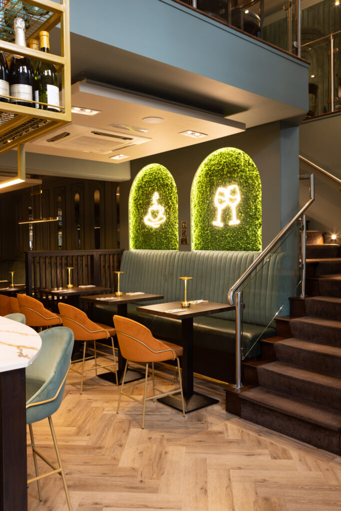 IMG_5430-scaled Full restaurant interior with luxury soft furnishings and upholstered seating, The Peppermill Bar and Restaurant Nenagh Tipperary, by The Design Barn, Galway