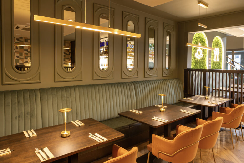 IMG_5598-scaled Upholstered seating with luxury interior fabrics, The Peppermill Restaurant Nenagh Tipperary, by The Design Barn, County Galway